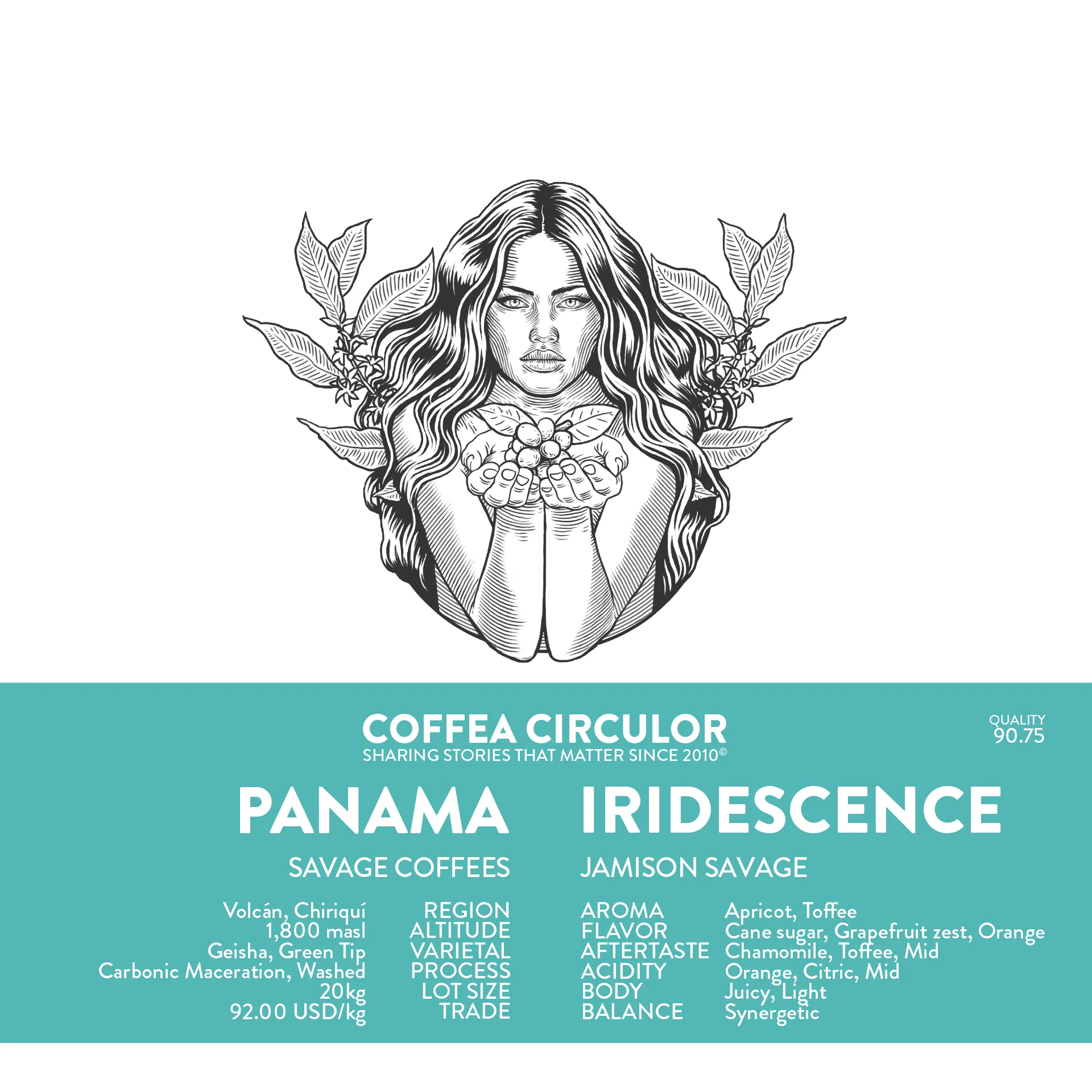 巴拿马 Savage Coffees Iridescence 瑰夏 二氧化碳浸渍水洗